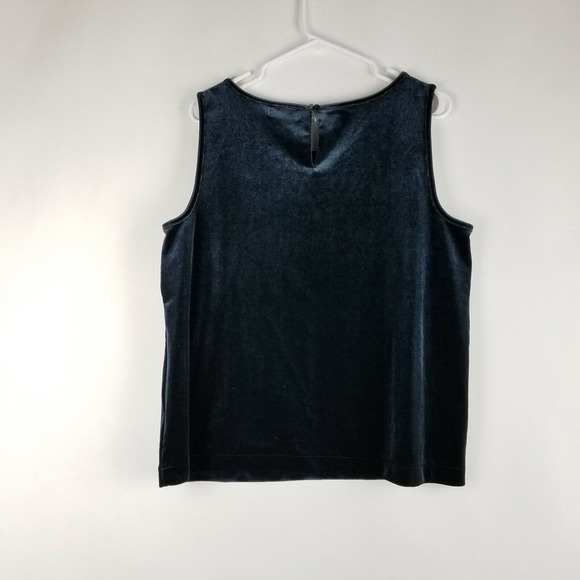 Vineyard Vines Women's Sleeveless Top Size L Jet Black Velvet Tank Career Shirt - Picture 4 of 4